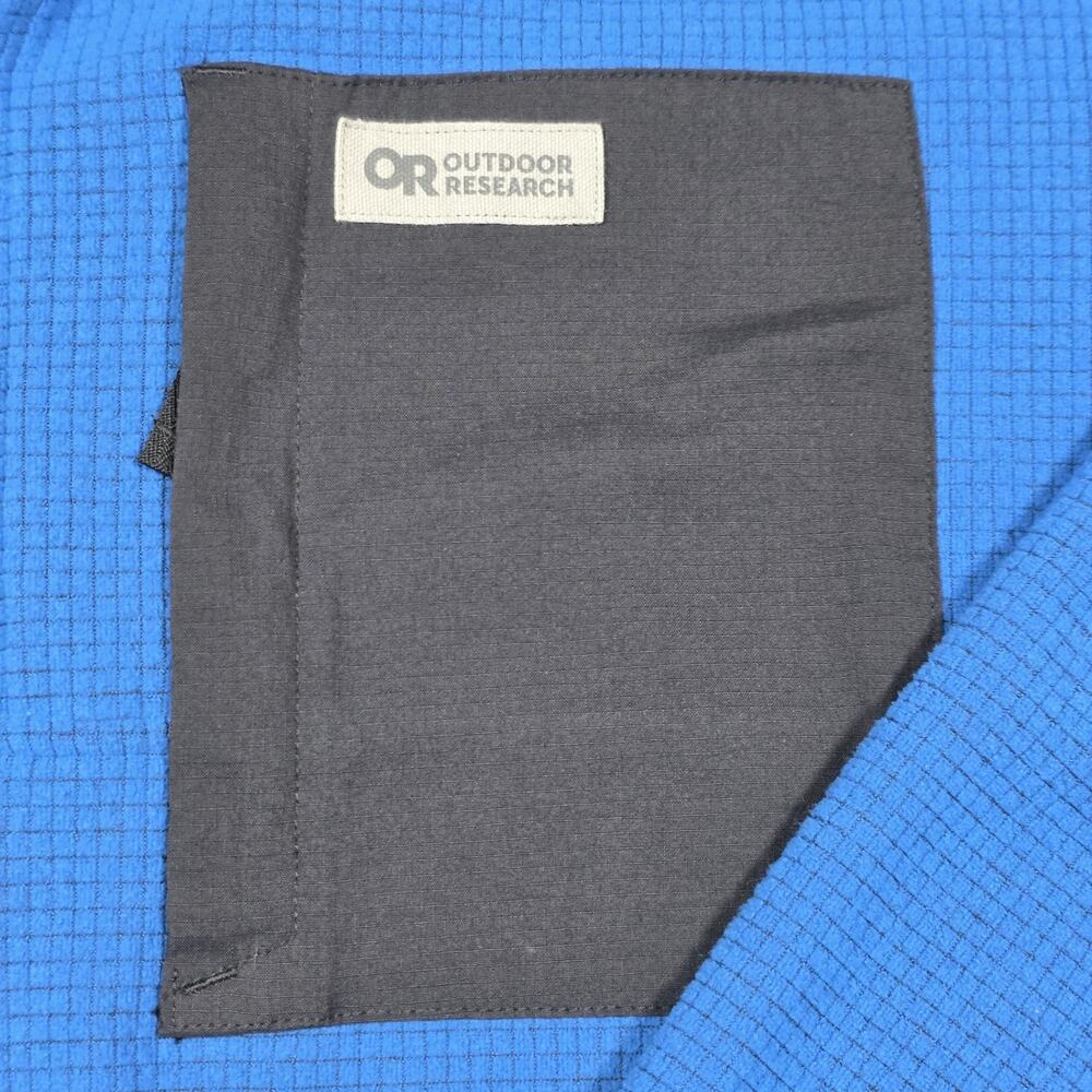 Outdoor Research OR Trail Mix 1/4 Quarter Zip Pullover Mens XL Blue Waffle - Picture 4 of 9